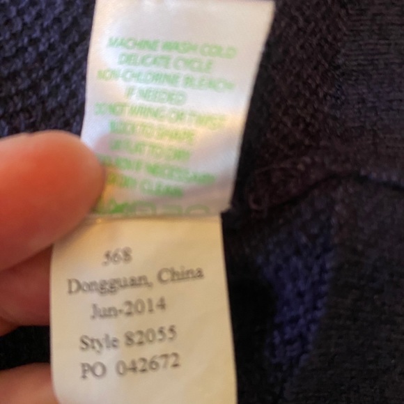 Navy Lilly Pulitzer hooded sweater size L - Picture 6 of 6